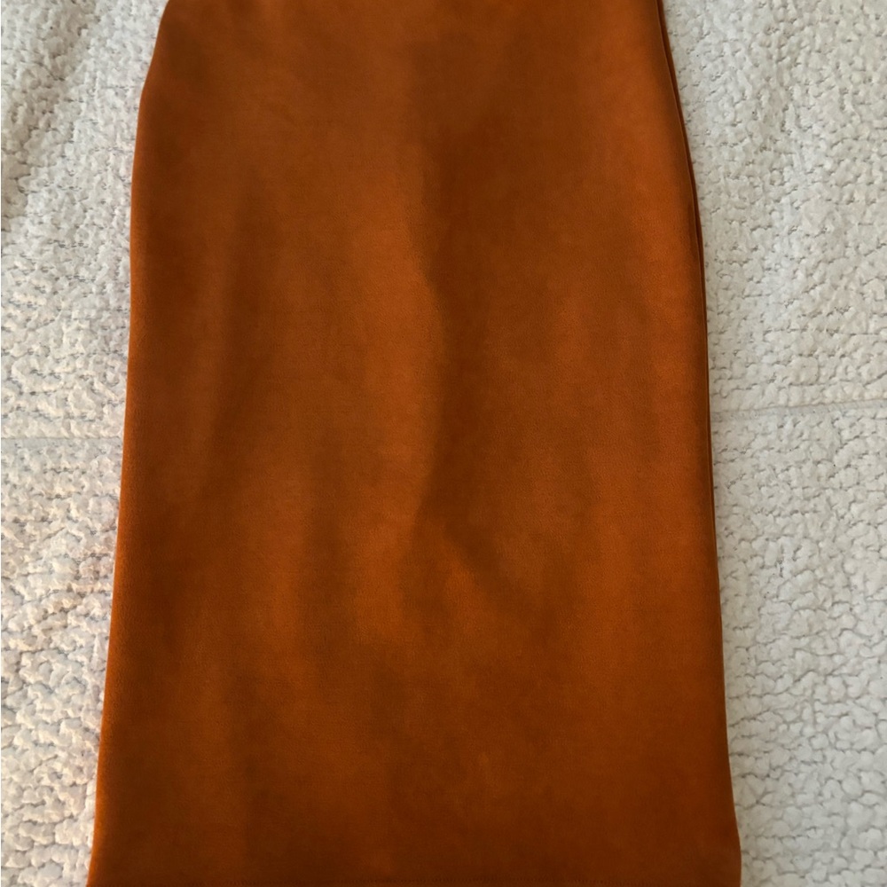Elegant Tan Women's Velour Pencil Skirt